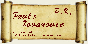 Pavle Kovanović vizit kartica